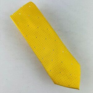 J Ferrar Yellow Dot Skinny Necktie Tie
